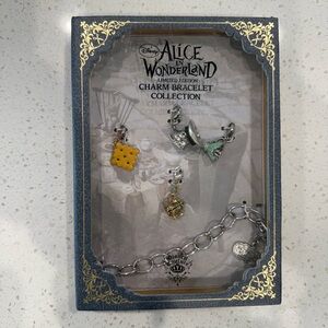 Alice in Wonderland Limited Edition Disney Charm Bracelet Set NWT